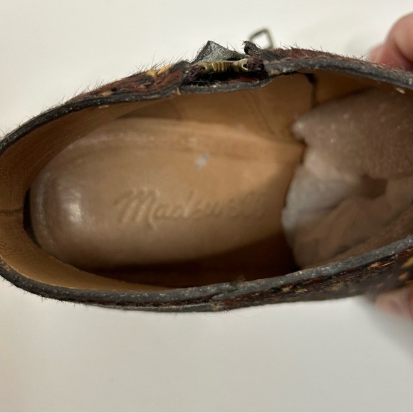 NWOT Madewell The Rosie Rich Brown Multi Mini Leopard Calf Hair Ankle Boots - Picture 12 of 16